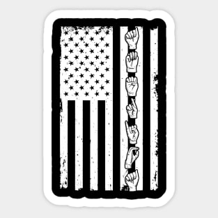 Asl Flag  Sign Language Gift Deaf Gift Asl Teacher Gift Sticker